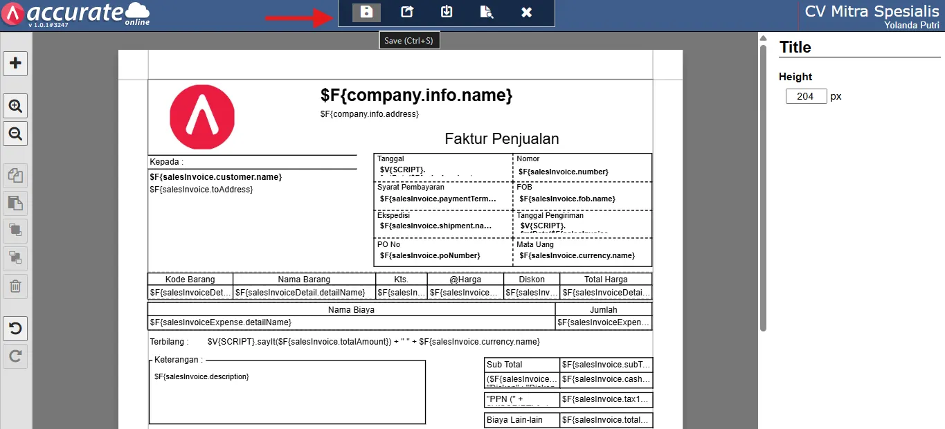 menambahkan logo di faktur penjualan